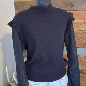 NWT Cozy Co. Mock neck Sheer Sleeve Sweater